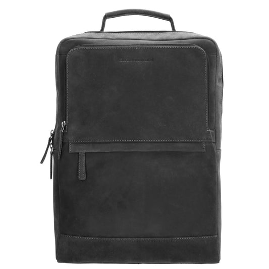 Businessrucksack 30x 41cm in Schwarz aus Leder