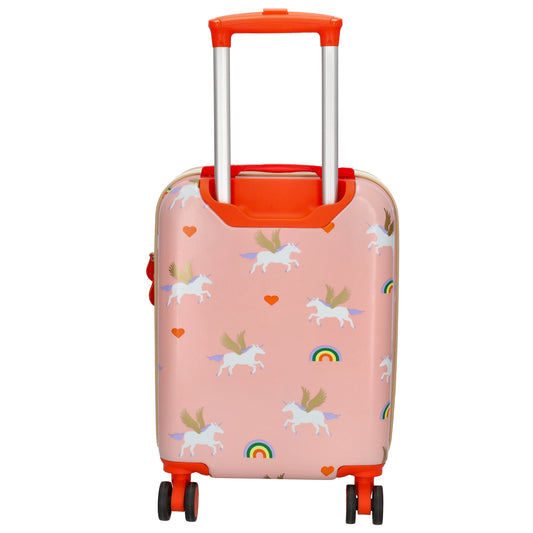 Reisetrolley "Einhorn" 4-Rad 47cm in Rosa - leder-accessoires.com
