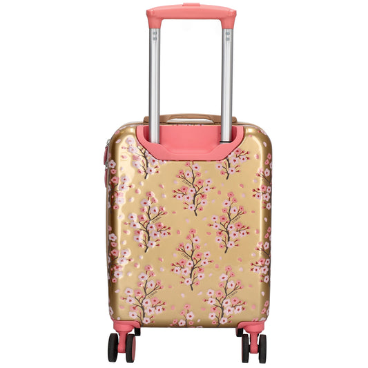 Reisetrolley "Blumen" 4-Rad 47cm in Gold-Metallic - leder-accessoires.com