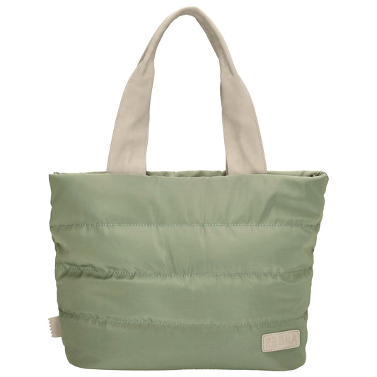 Shopper gesteppt 42x30cm in Mint aus Kunstleder - leder-accessoires.com