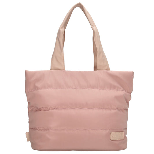 Shopper gesteppt 42x30cm in Altrosa aus Kunstleder - leder-accessoires.com