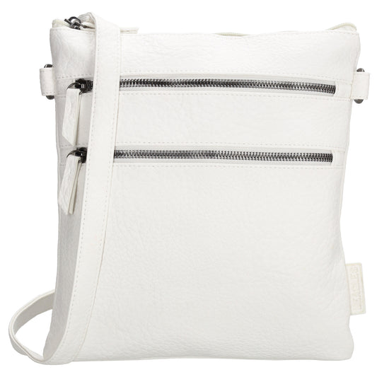 Umhängetasche aus Kunstleder 26x23,5cm in Weiß - leder-accessoires.com