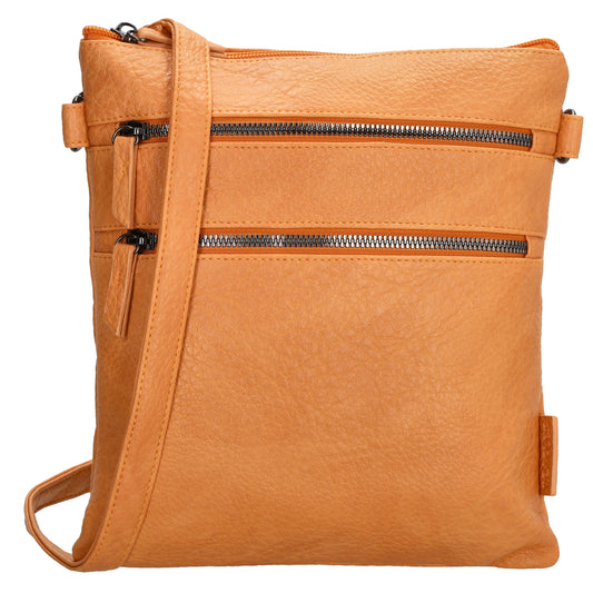 Umhängetasche aus Kunstleder 26x23,5cm in Orange|Aprikose - leder-accessoires.com