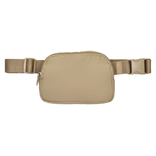 Bodybag|Gürteltasche 19,5 x 14cm in Taupe wattiert