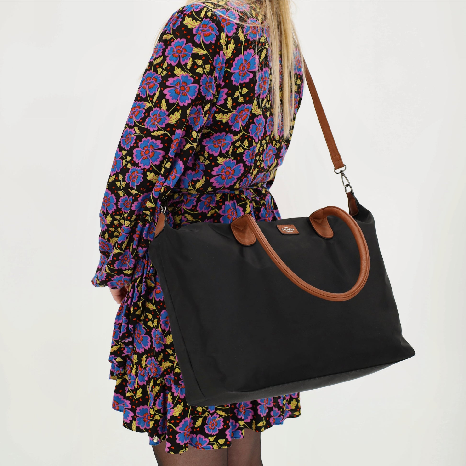 Shopper 51x33cm Schwarz aus Nylon|Polyester - leder-accessoires.com