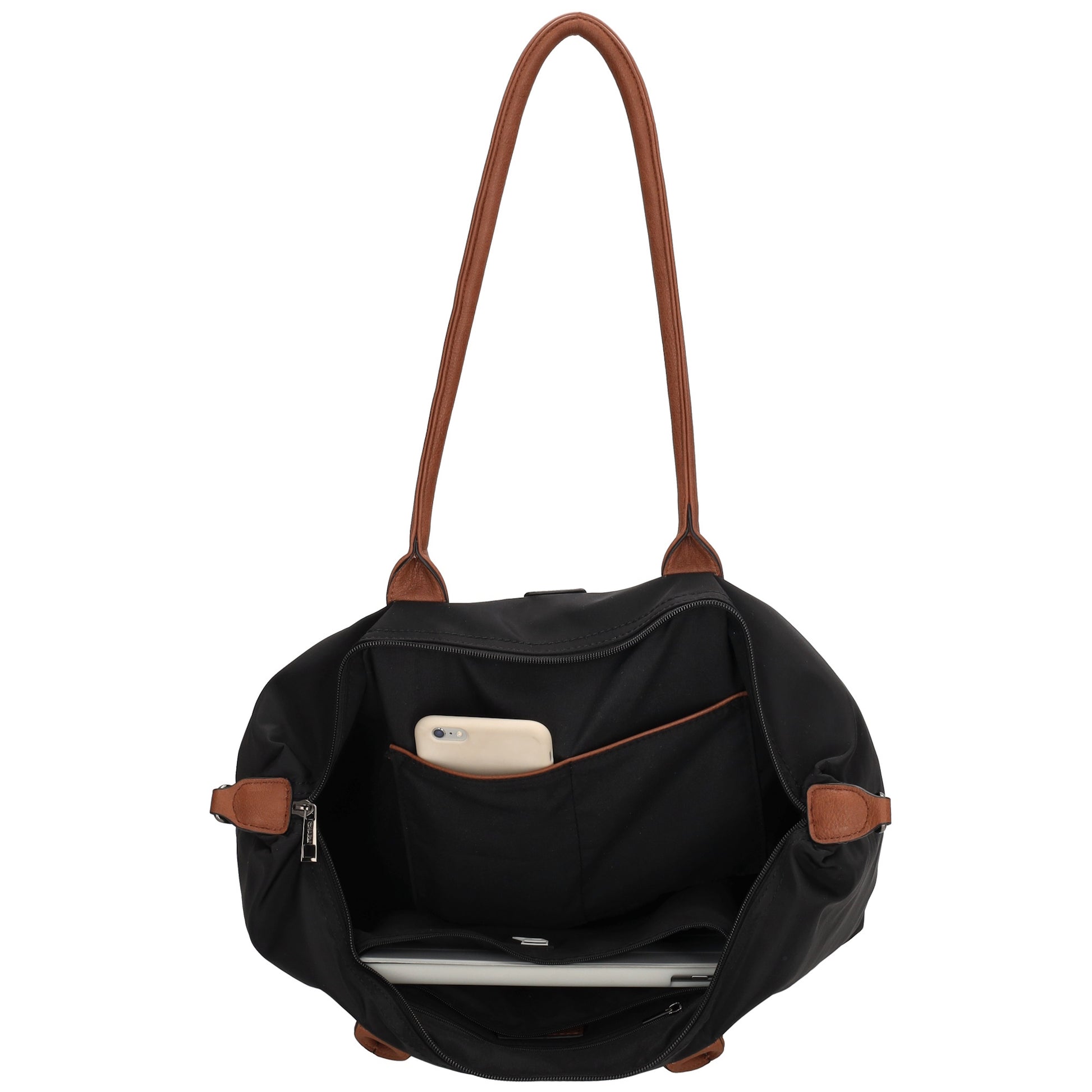 Shopper 51x33cm Schwarz aus Nylon|Polyester - leder-accessoires.com