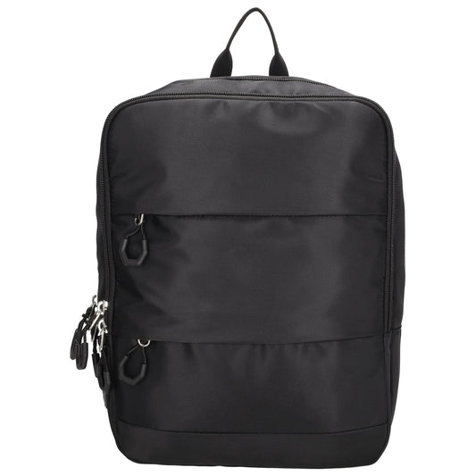 Businessrucksack 25 x 33cm in Schwarz mit Reißverschluss und Aufsteckfunktion Trolley - leder-accessoires.com