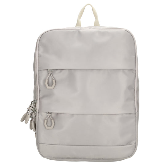 Businessrucksack 25 x 33cm in Hellgrau mit Reißverschluss und Aufsteckfunktion Trolley - leder-accessoires.com