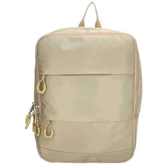 Businessrucksack 25 x 33cm in Sand|Beige mit Reißverschluss und Aufsteckfunktion Trolley - leder-accessoires.com
