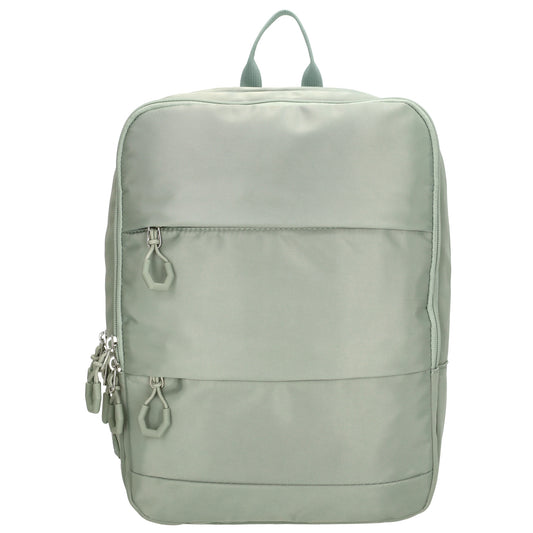 Businessrucksack 25 x 33cm in Hellgrün mit Reißverschluss und Aufsteckfunktion Trolley - leder-accessoires.com