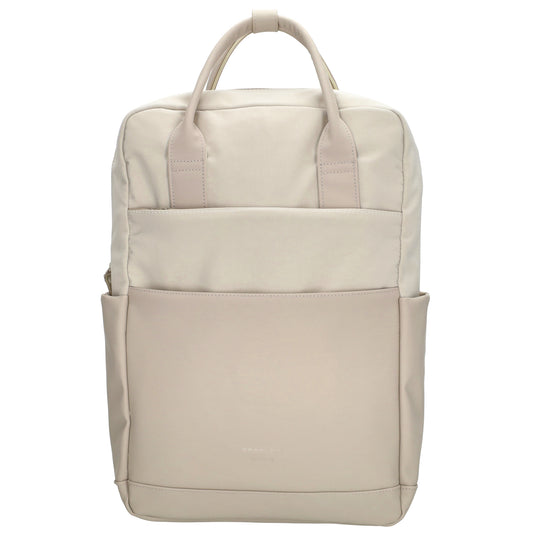Business-|Schulrucksack 21 x 37cm in Creme mit Aufsteckfunktion Trolley - leder-accessoires.com