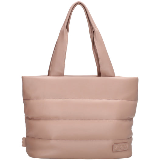 Shopper gesteppt 34x28cm in Altrosa aus Kunstleder - leder-accessoires.com