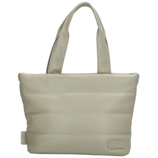 Umhängetasche gesteppt 30x20cm in Mint aus Kunstleder - leder-accessoires.com