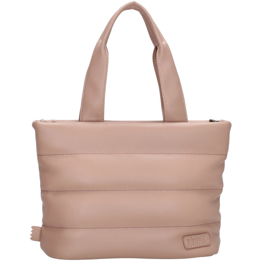 Umhängetasche gesteppt 30x20cm in Altrosa aus Kunstleder - leder-accessoires.com