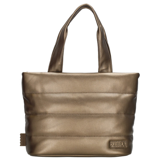 Umhängetasche gesteppt 30x20cm in Bronze aus Kunstleder - leder-accessoires.com
