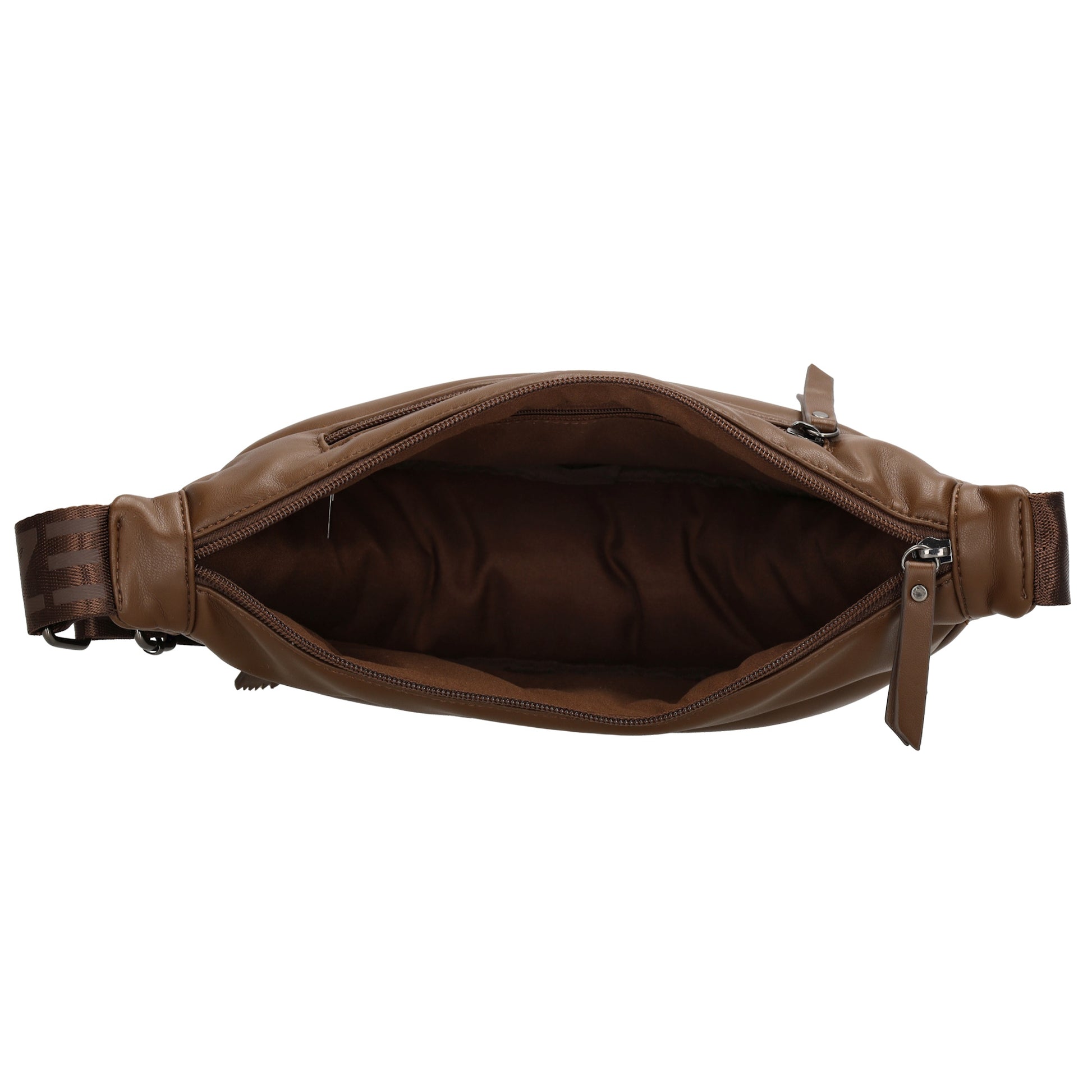 Bodybag gesteppt 33x16cm in Braun aus Kunstleder - leder-accessoires.com