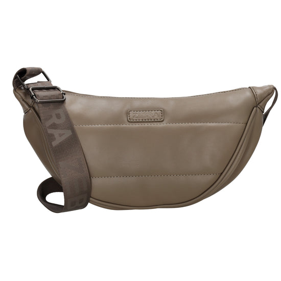 Bodybag gesteppt 33x16cm in Taupe aus Kunstleder - leder-accessoires.com