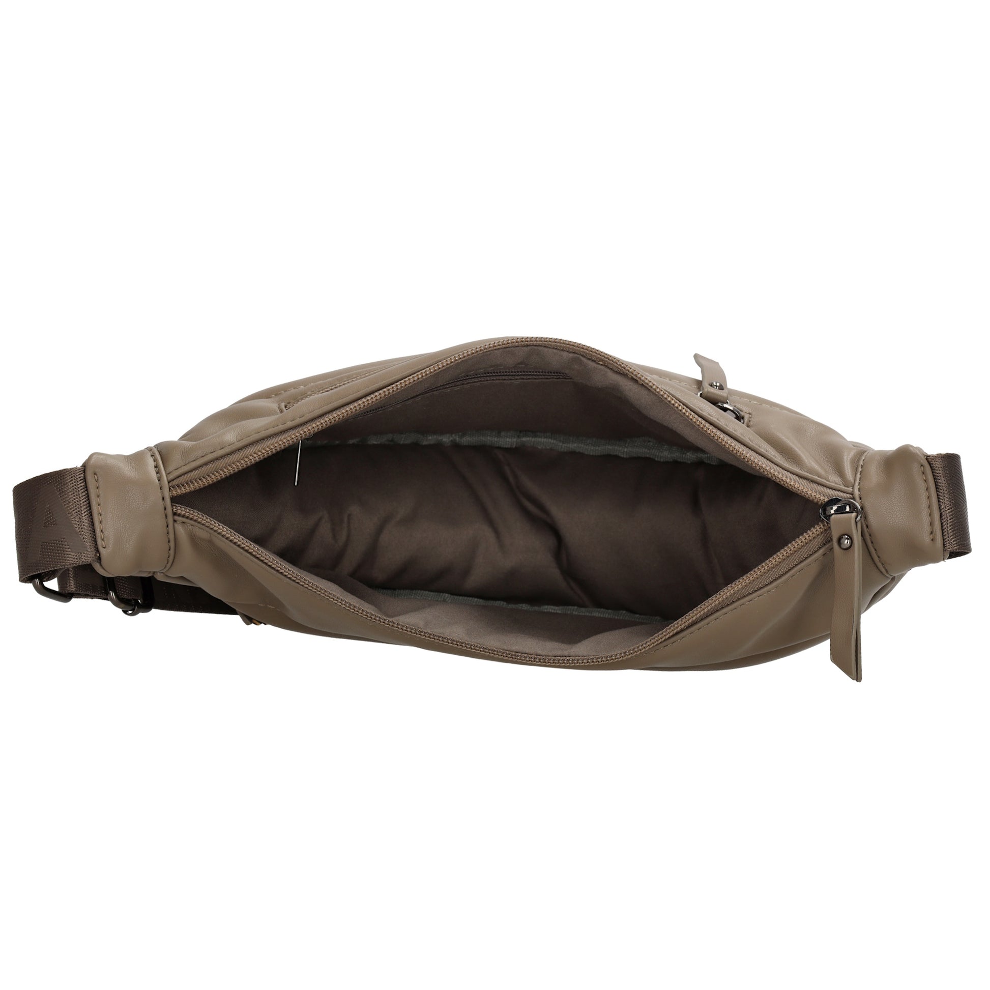 Bodybag gesteppt 33x16cm in Taupe aus Kunstleder - leder-accessoires.com