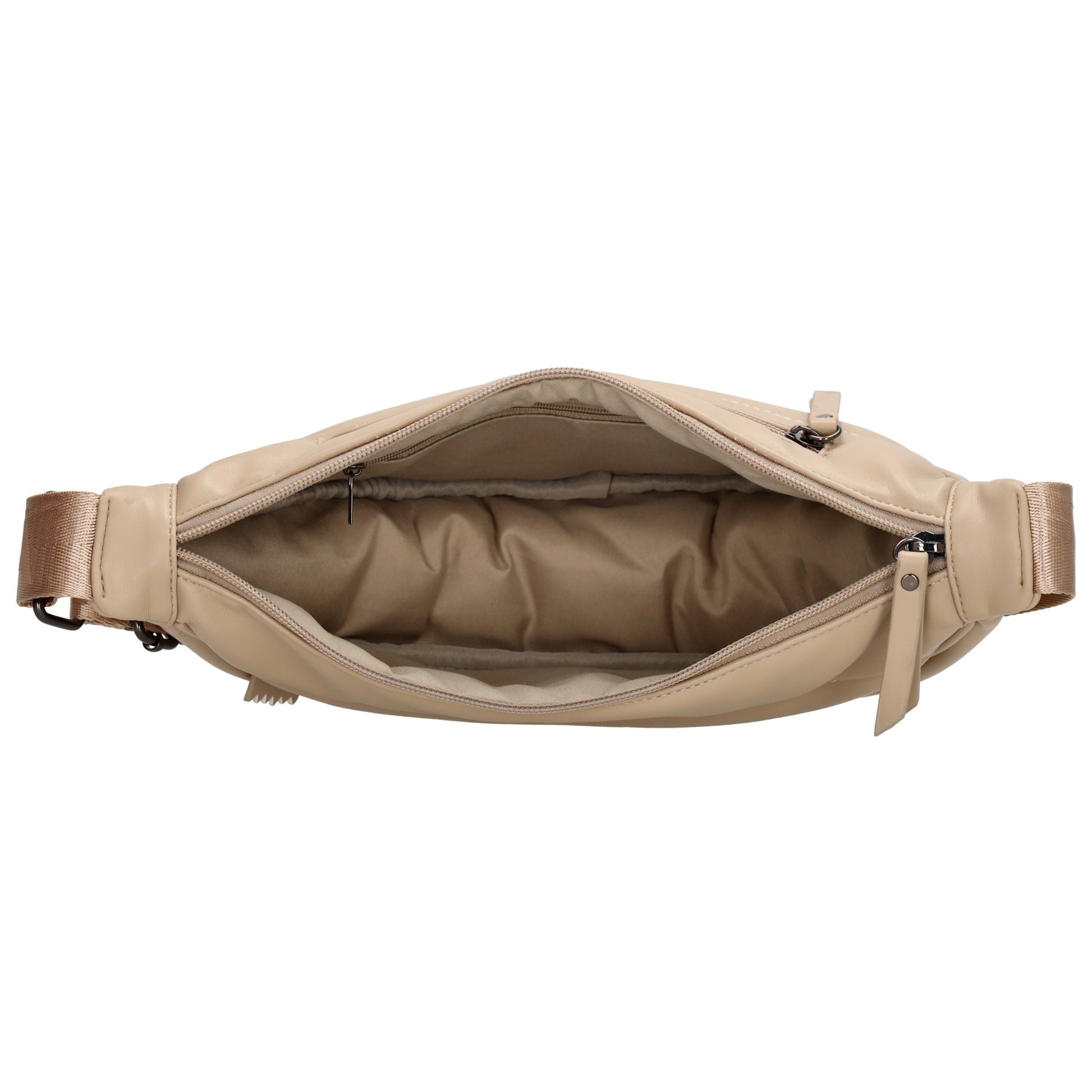 Bodybag gesteppt 33x16cm in Beige aus Kunstleder - leder-accessoires.com
