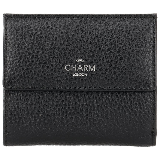 Lederbörse 10,5x9cm im Hochformat in Schwarz mit Druckknopf - leder-accessoires.com