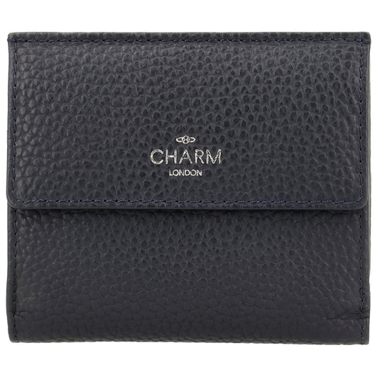 Lederbörse 10,5x9cm im Hochformat in Blau mit Druckknopf - leder-accessoires.com