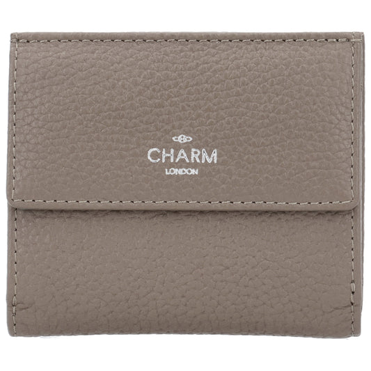Lederbörse 10,5x9cm im Hochformat in Taupe mit Druckknopf - leder-accessoires.com