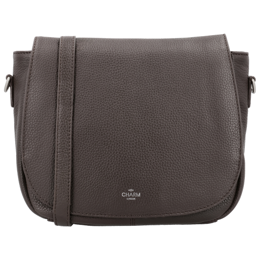 Satteltasche 25 x 22,5cm in Dunkelbraun mit Überschlag und Reißverschluss