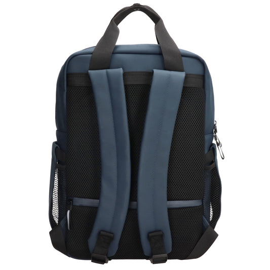 Schul-| Businessrucksack 40 x 37cm wasserabweisend in Blau mit Reißverschluss - leder-accessoires.com