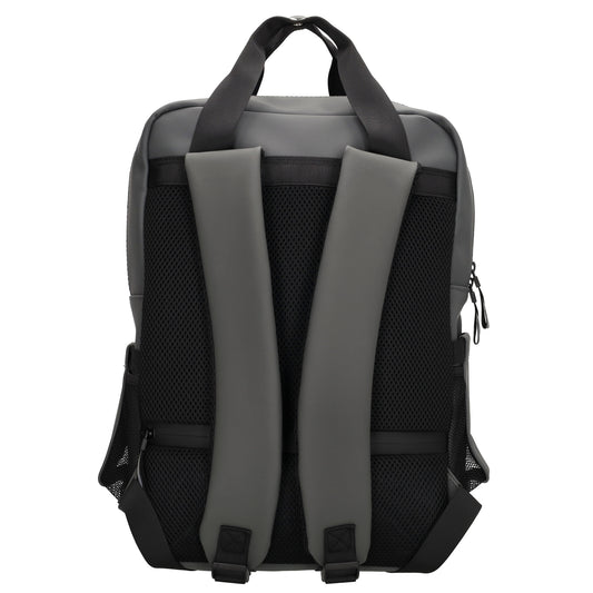 Schul-| Businessrucksack 40 x 37cm wasserabweisend in Anthrazit mit Reißverschluss - leder-accessoires.com