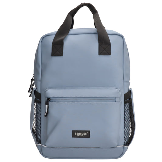 Schul-| Businessrucksack 40 x 37cm wasserabweisend in Hellblau mit Reißverschluss - leder-accessoires.com