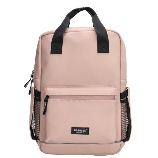 Schul-| Businessrucksack 40 x 37cm wasserabweisend in Altrosa mit Reißverschluss - leder-accessoires.com