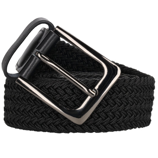 Stretchgürtel|Bandgürtel 35mm in Schwarz mit Dornschließe