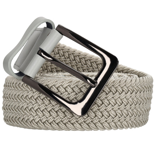 Stretchgürtel|Bandgürtel 35mm in Beige mit Dornschließe