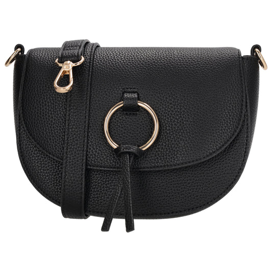 Crossbody-Tasche 16x22cm in Schwarz mit Überschlag