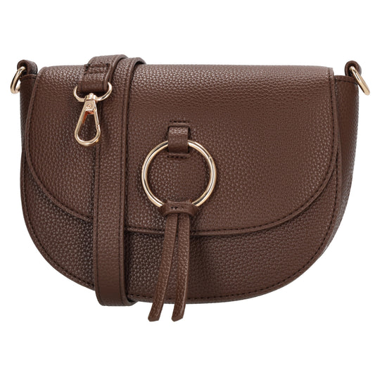 Crossbody-Tasche 16x22cm in Braun mit Überschlag