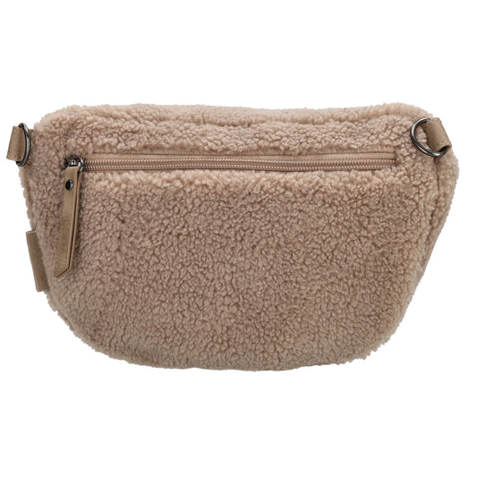 Bodybag Teddy 24x16cm in Taupe mit Reißverschluss - leder-accessoires.com