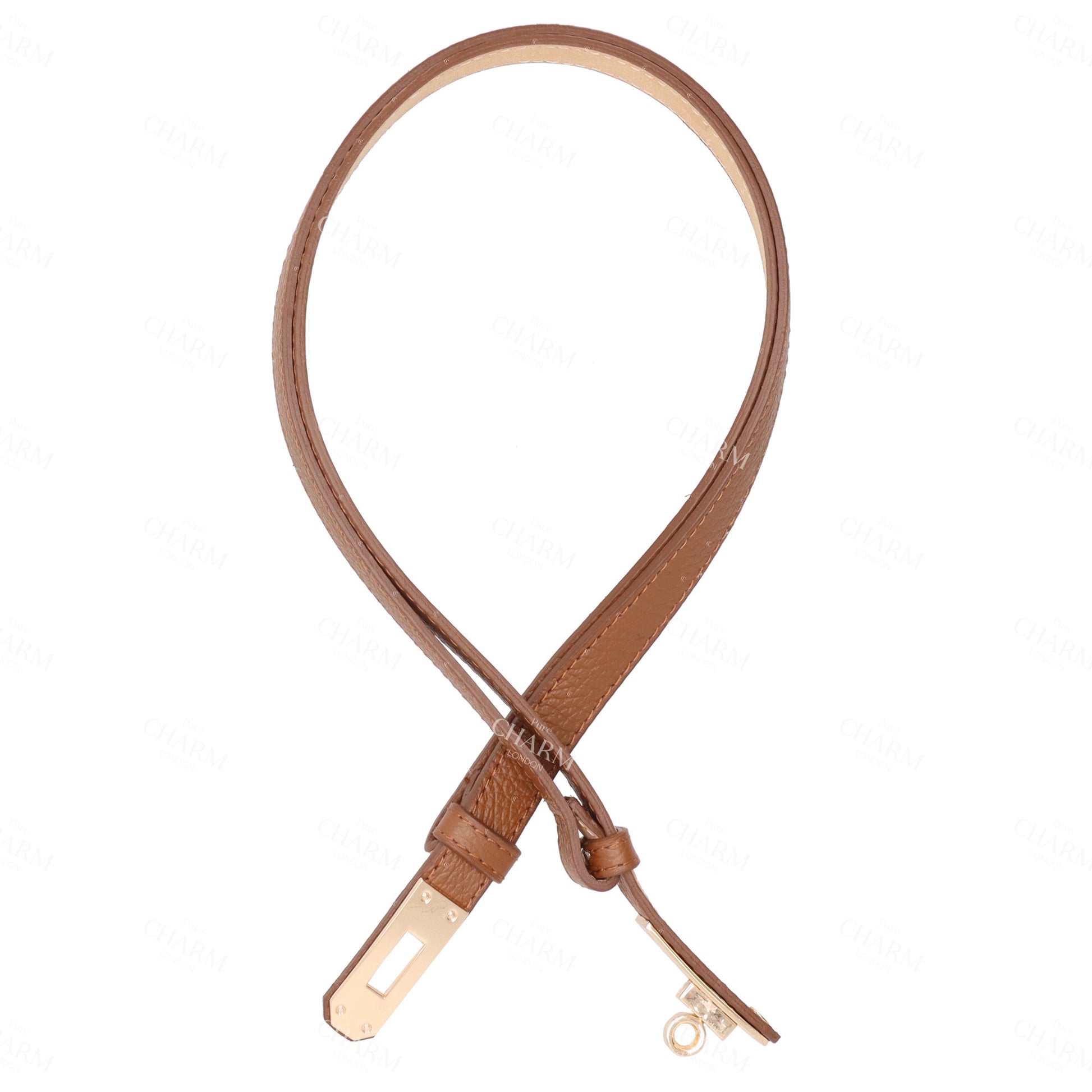 Ledergürtel 10mm in Cognac mit Goldschließe - leder-accessoires.com
