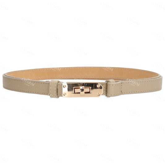 Ledergürtel 10mm in Taupe mit Goldschließe - leder-accessoires.com