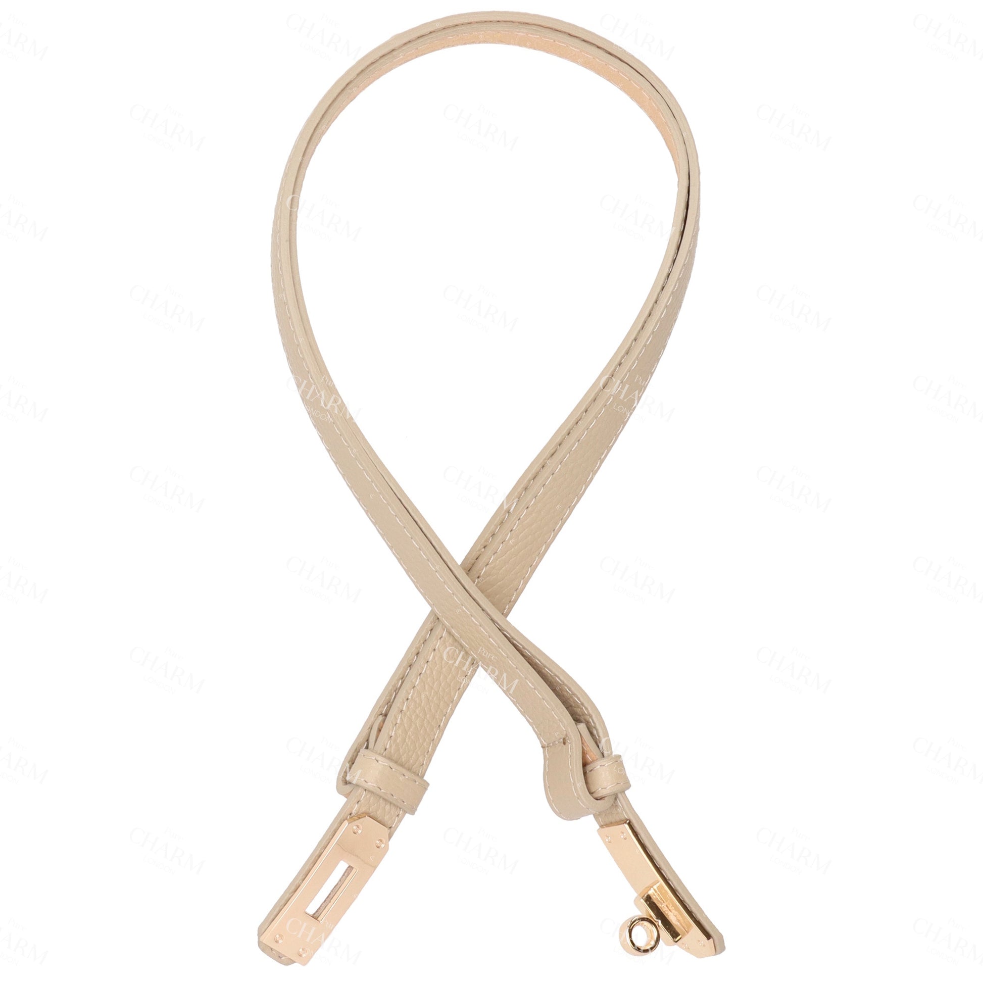 Ledergürtel 10mm in Taupe mit Goldschließe - leder-accessoires.com