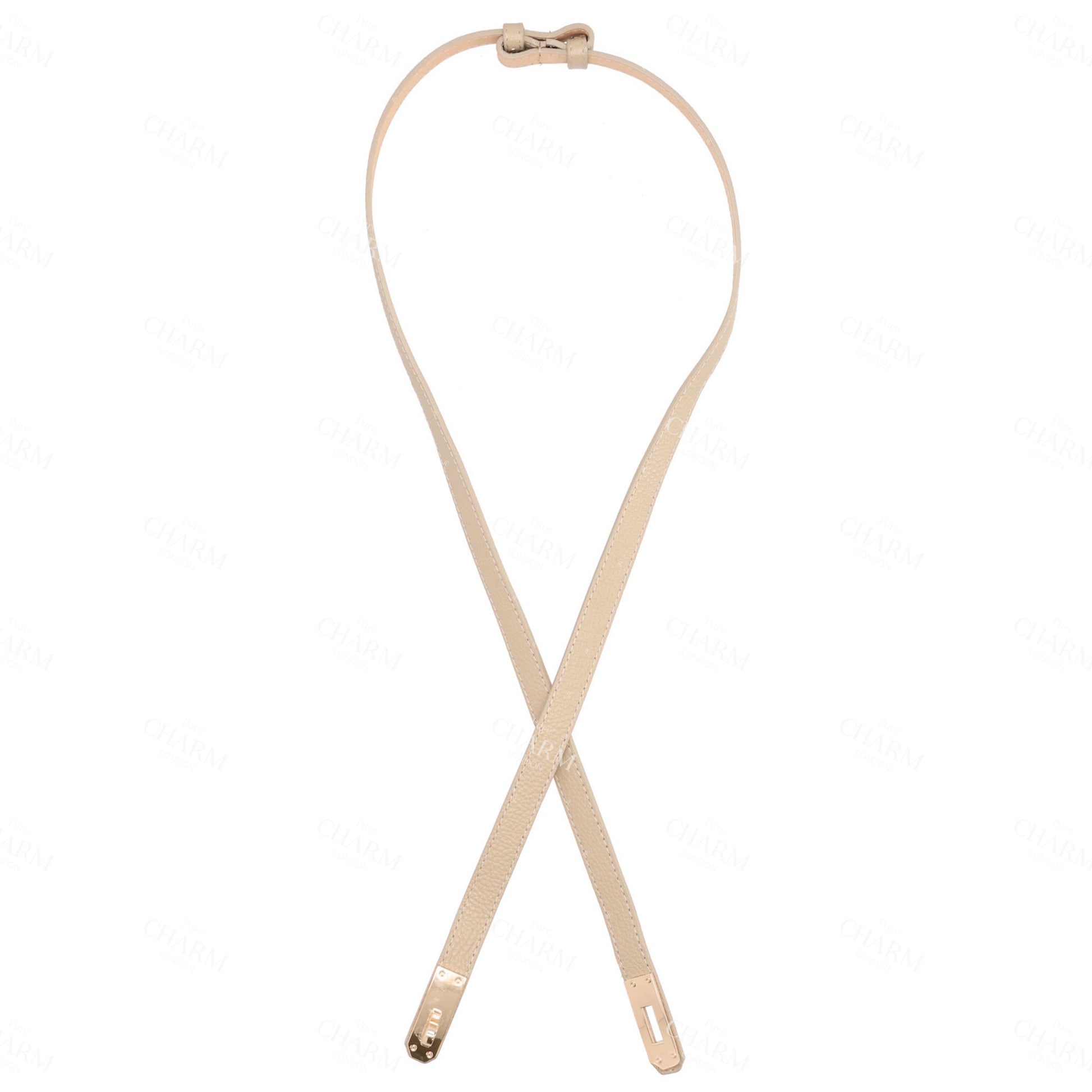 Ledergürtel 10mm in Taupe mit Goldschließe - leder-accessoires.com