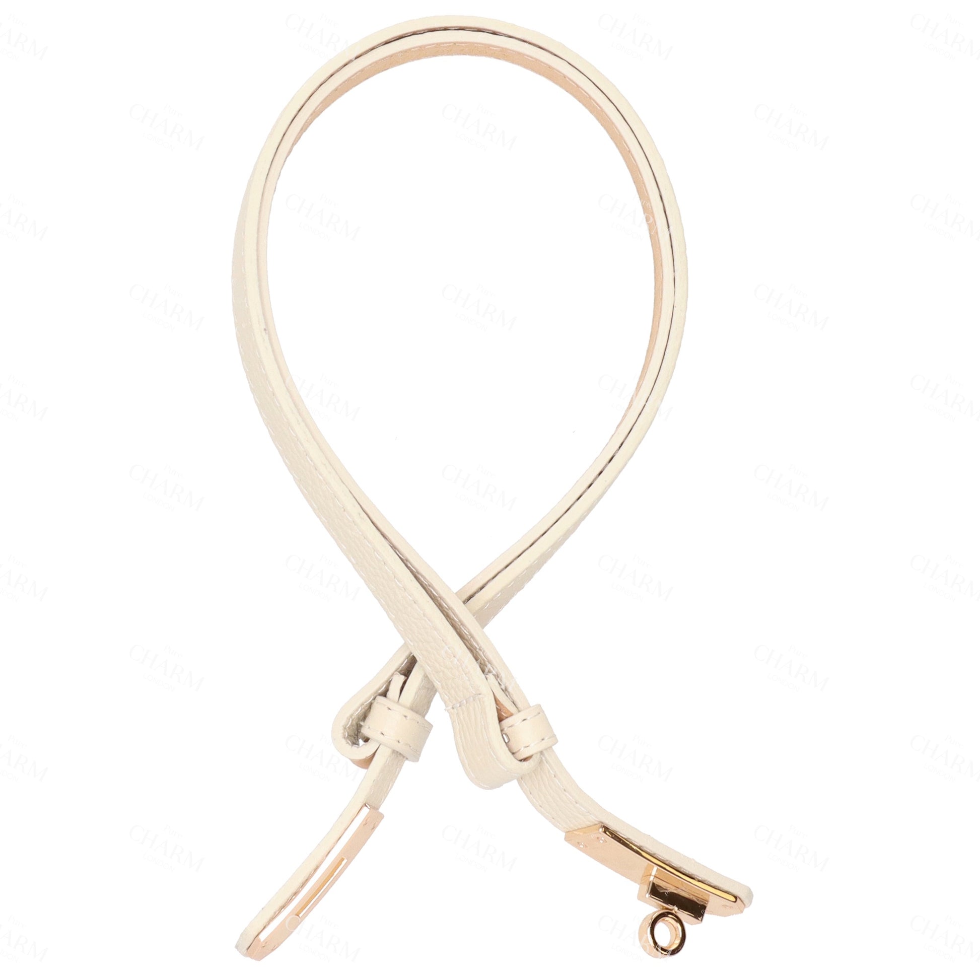 Ledergürtel 10mm in Beige mit Goldschließe - leder-accessoires.com