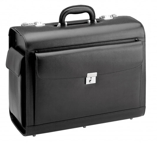 Pilotentrolley d&n 45 x 35cm in Schwarz mit Zahlenschloss und Vortasche