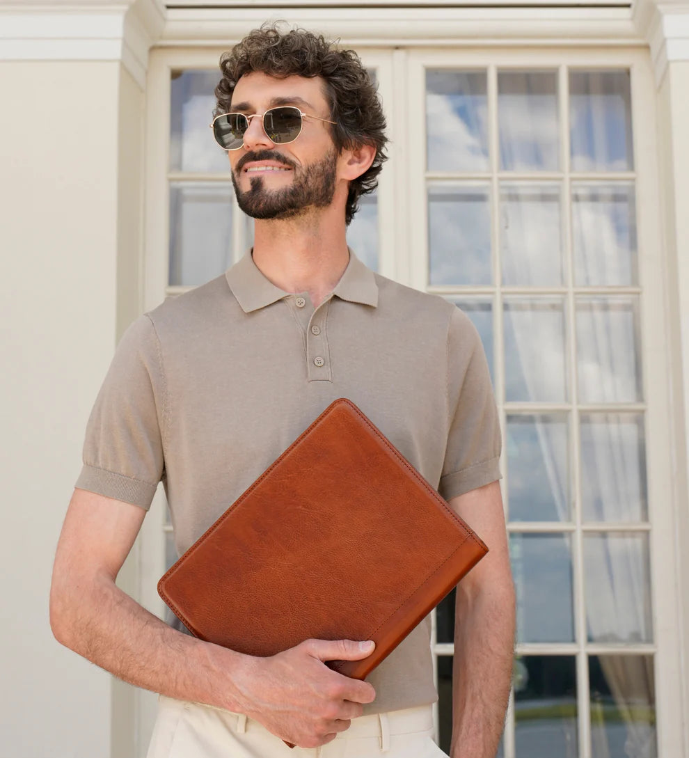 Schreibmappe-| Organizer A4 in Cognac - leder-accessoires.com