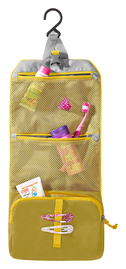 Kinderwaschbeutel "Wash Bag Kids" in Gelb|Bär - leder-accessoires.com