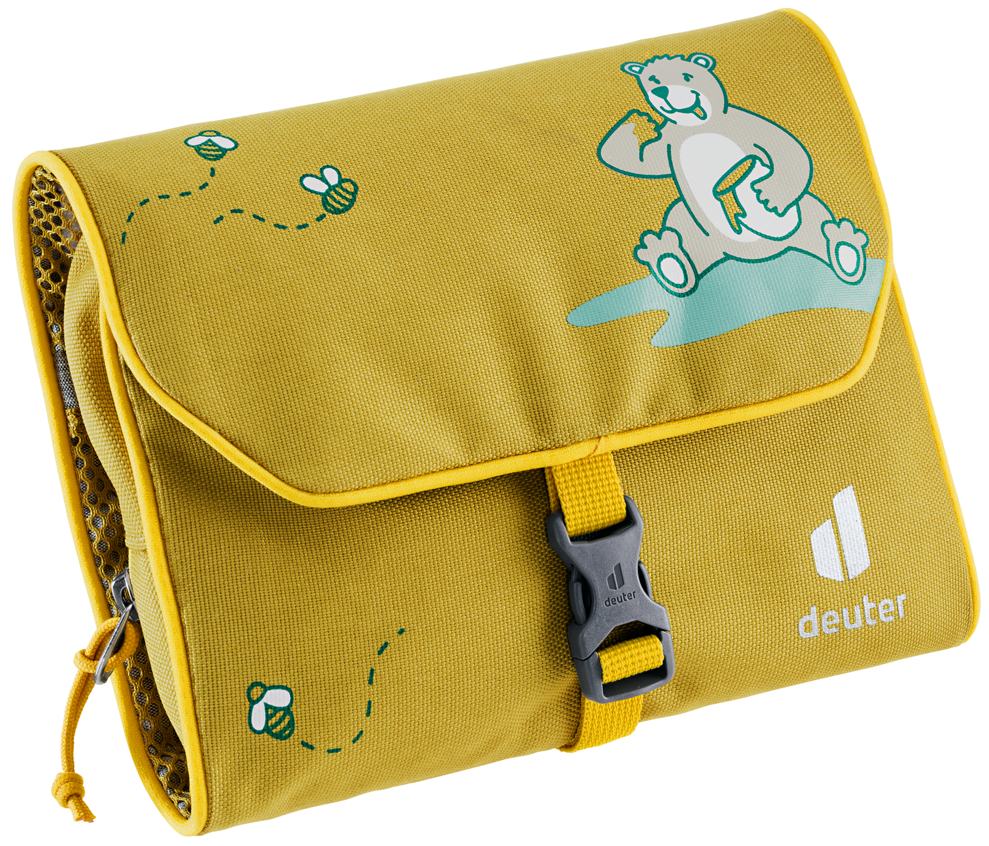 Kinderwaschbeutel "Wash Bag Kids" in Gelb|Bär - leder-accessoires.com
