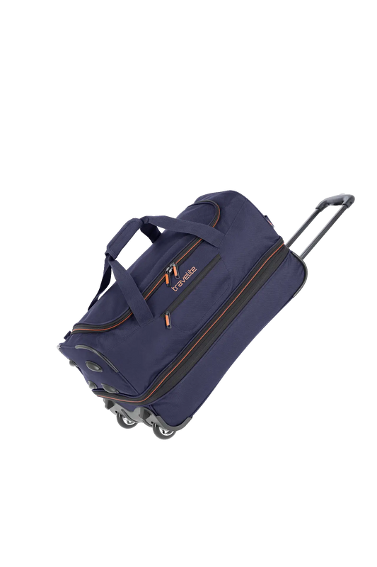 Trolleyreisetasche 55 x 32 x 29 cm in Blau mit Dehnfalte - leder-accessoires.com