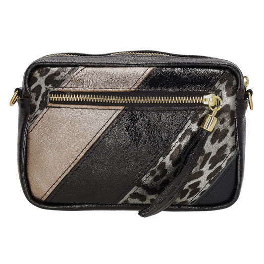 Umhängetasche 20x13cm in Metallic Bronze aus Leder - leder-accessoires.com