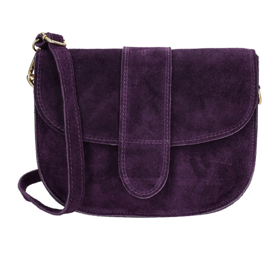 Sattel-| Schultertasche 21 x 16cm in Bordeaux aus Leder mit Überschlag - leder-accessoires.com
