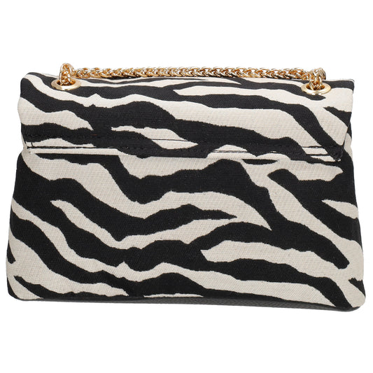Schultertasche| Clutch 22 x 14cm in Zebra-Optik mit Kettenriemen - leder-accessoires.com
