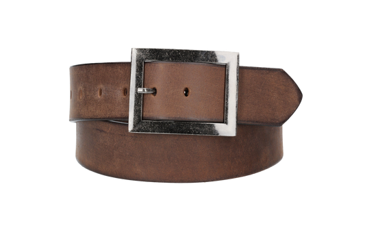 Ledergürtel 45mm in Braun mit Schließe in Schwarz-Antik - leder-accessoires.com